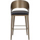 Dezirae 41 inch Antique Brass / Charcoal Black Leather Barstool